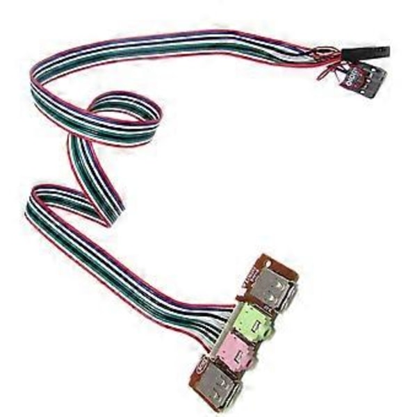 6,8 cm PC Datamaskin Kabinett Front Dobbel USB Audio Port Panel Mikrofon Hodetelefon Jack Kabel