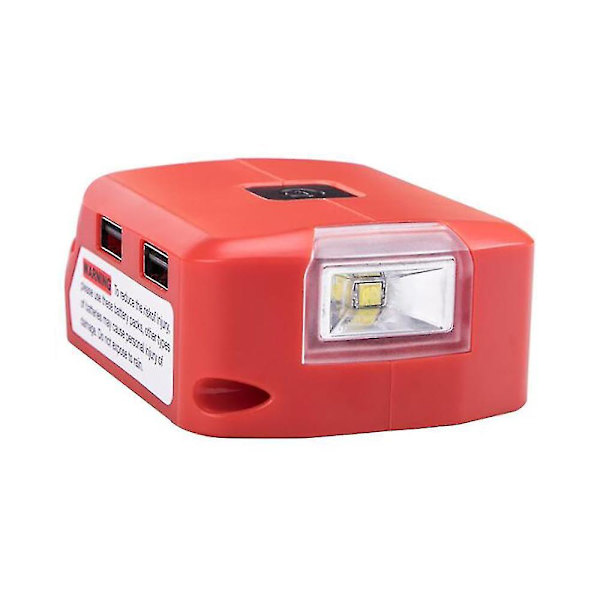 Adapteri LED-valo työvalaisin taskulamppu USB-matkapuhelinlaturi DC 12V ulostulo Milwaukee