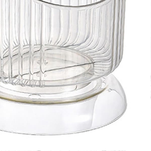Makeupbørsteholder Organizer Plast Transparent Rund Makeupbørste Opbevaringsholder Kop til Pen Blyant, Hvid