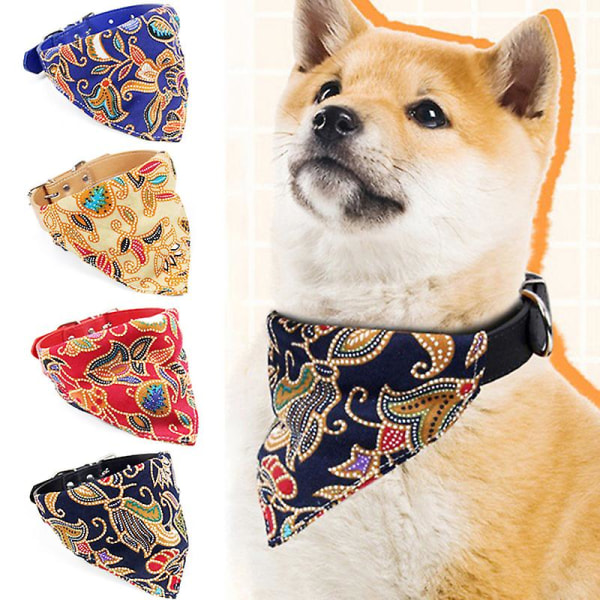 4st Hund Katt Bandana Halsband Halsduk Halsduk Triangel Saliv Handduk, Pet Gift M