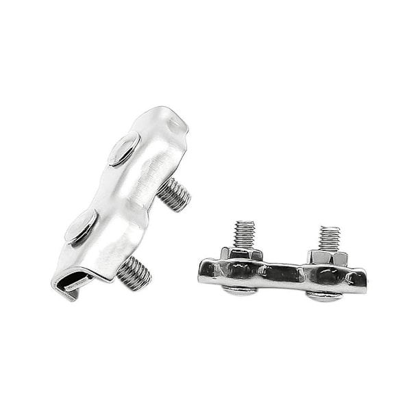 12 stk. M2 Duplex Klemmer Rustfritt Stål Tau Kobling Rustfritt Stål Wire Tau Klemme
