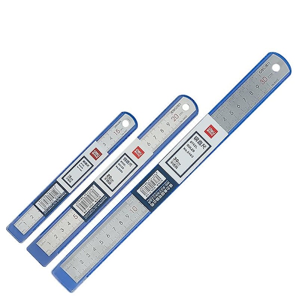 15-30cm Platt Tjock Metall Mätverktyg Kontorsmaterial Rostfritt Stål Rak Linjal Precision 30CM