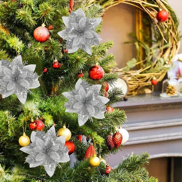 [LCS]24st julglitter-julstjärnor konstgjorda blommor
