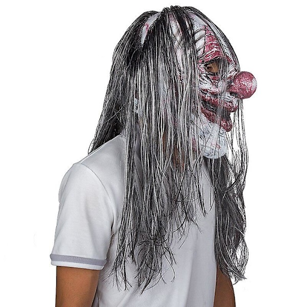 Läskig Clown Mask Halloween Skräck Maskerad Kostym Rekvisita white