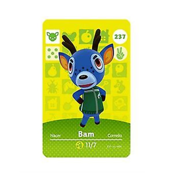 NFC Spelkort för Animal Crossing, ch Amiibo Wii U - 237 Bam