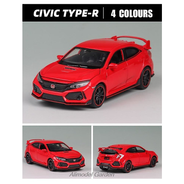 1:32 HONDA CIVIC TYPE R Painevalettu Automalli (Punainen)