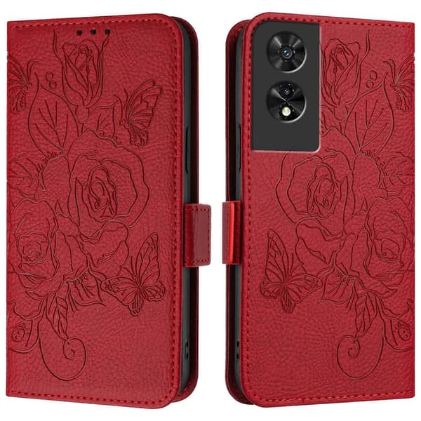 RFID Lærveske for TCL 505 Red