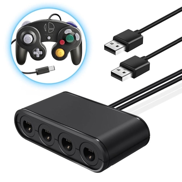3 i 1 Gc Controller Adapter För N-switch/wiu/pc 4 Game-cube Controller Ports Converter