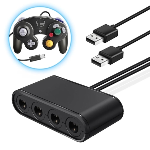 3-i-1 GC-kontrolleradapter for N-switch/Wii U/PC 4 Gamecube-kontrollerporter-konverter