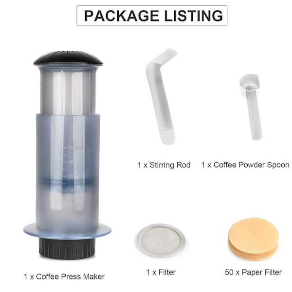 Kaffe- og espressopressemaskin, bærbar kaffemanuell maskin W