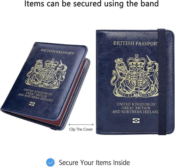 [LCS] Passfodral Skydd Marinblå Brittisk Plånbok