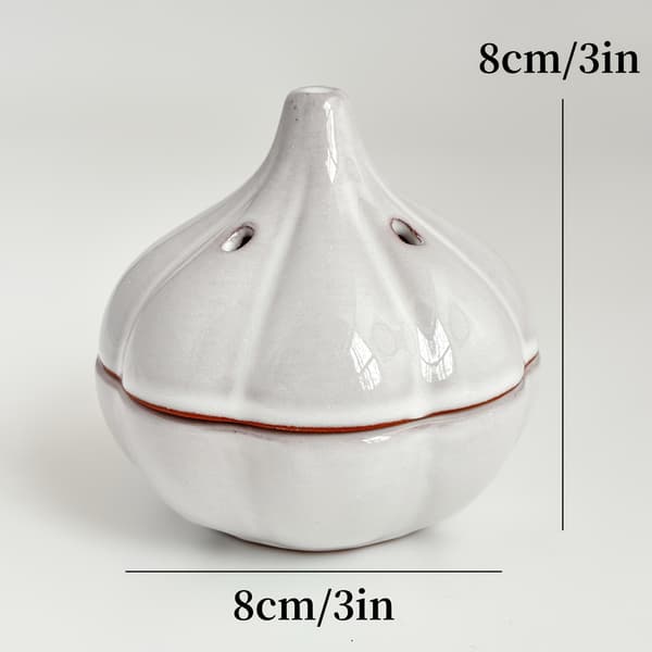[LCS] Ceramic Garlic Keeper with Ventilation Holes, Durable Garlic Storage Container