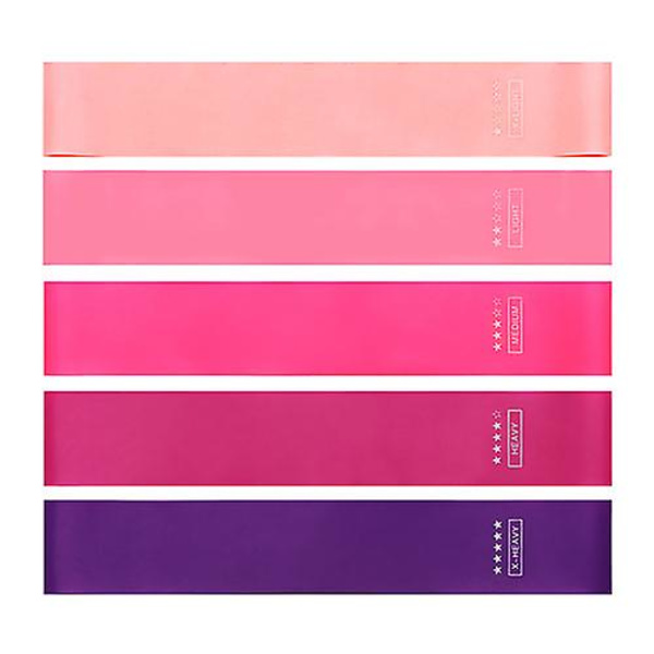 5 Nivå Crossfit Motstandsbånd Trening Trekktau Sport Pilates Ekspander Light pink