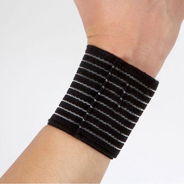 1 par högt elastiskt handledsbandage Handled Armbåge Armstöd Wrap Band Brace Bandage Support Black