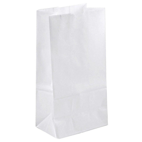 #6 Hvide Kraftpapirsposer til Fødevarer 50pcs
