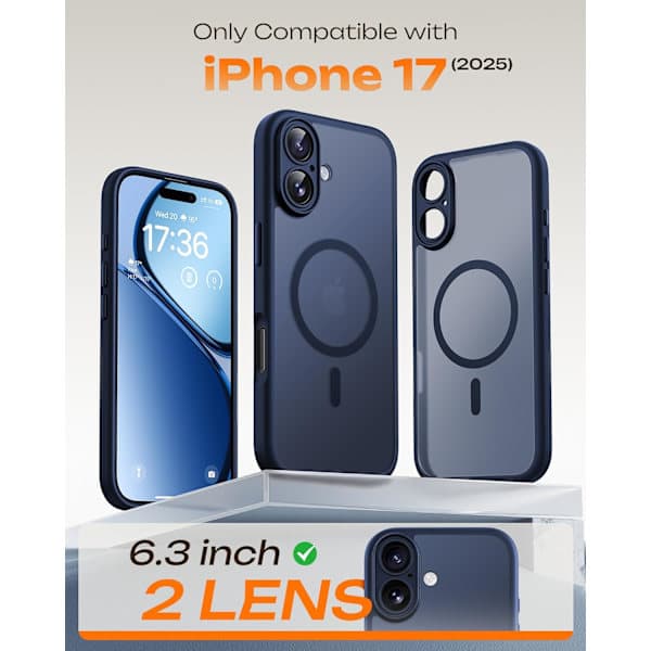 Magnetic Case for iPhone 17 6.3-inch, Compatible with MagSafe (Dark Blue) iPhone 17