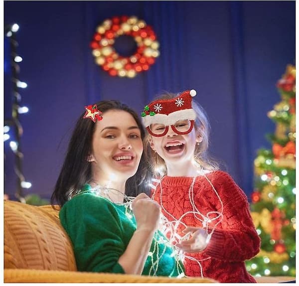 [LCS] Julhårnål för barn Tomteglasögonbåge Tecknad presentförpackning Santa