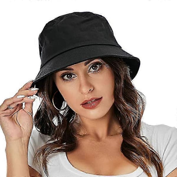 Neutral bomuldsfiskerhat foldbar solhat til mænd kvinder sort hvid khaki marineblå black