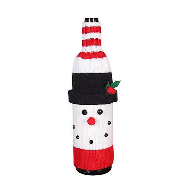 Jouluviinipullon Päällinen Neulottu Uutuuskoriste snowman