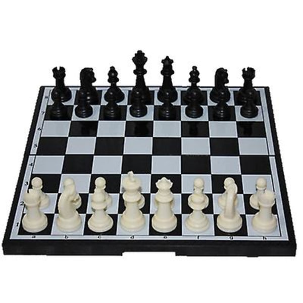 Magnetiskt Schack, Hopfällbart Schackbräde black and white L 32*32cm
