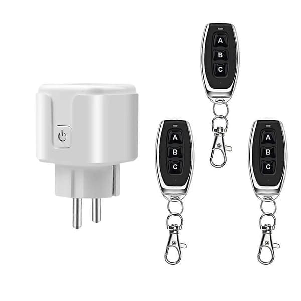433Mhz trådløs fjernkontrollbryter Mini EU-plugg 220V 16A Black
