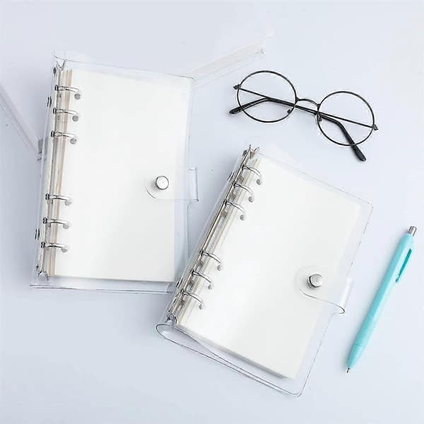 [LCS] Transparent A6-binder, Clear Soft PVC, 6-Ring Budget Binder, Refillable Planner Binder, Protective Cover