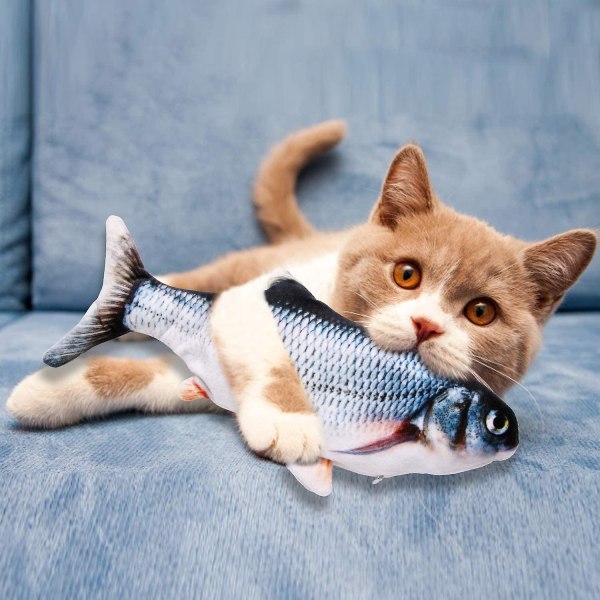 Elektrisk Moving Cat Kicker Fish Toy, realistisk vicka fiskdocka