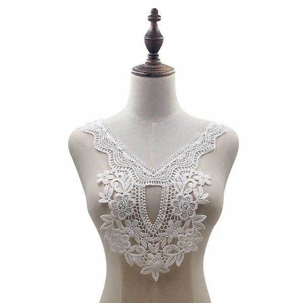 Spets Falsk Krage Elegant Broderi Avtagbar Blus 3d Ihålig