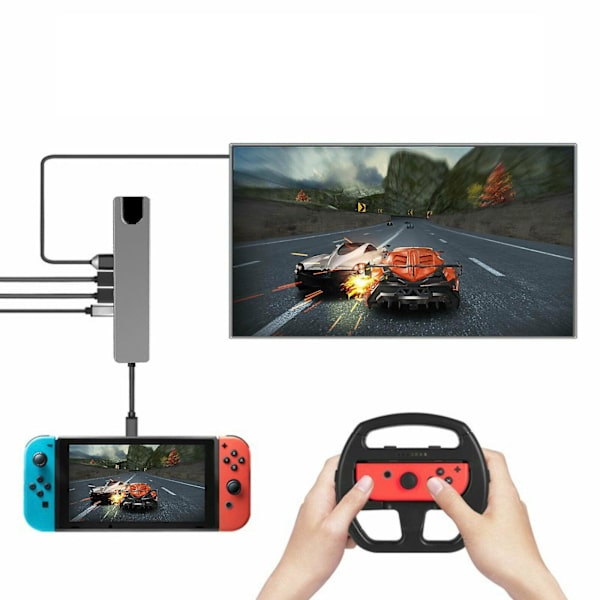 USB 3.0 Typ-C till 4K HDMI PD Ethernet RJ45 Hubb Adapter