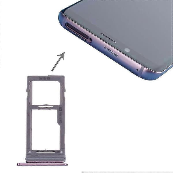 Erstatnings SIM- og Micro SD-kortbakke til Samsung Galaxy S9 Plus/S9 - Holdbart opbevaringstilbehør Purple