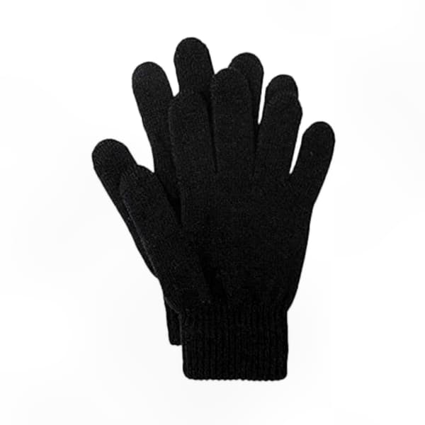 Unisex Termiske Handsker - 12 Par Sorte Vintervarme Strækvanter til Mænd og Kvinder One Size Passer Alle