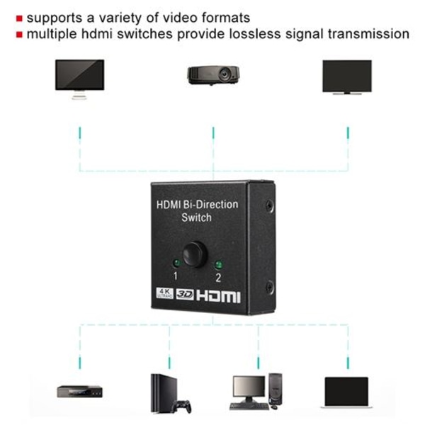 4K dubbelriktad HDMI-kabelomkopplare 2K x 4K HD Audio Switcher