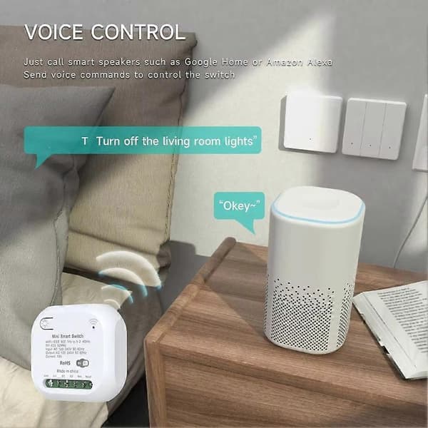 Wifi Tuya RF433 Smart Switch DIY Lys Mini Afbrydere Kontrol Trådløs Smart Relæ Hjem Afbryder med Alexa Google Home White