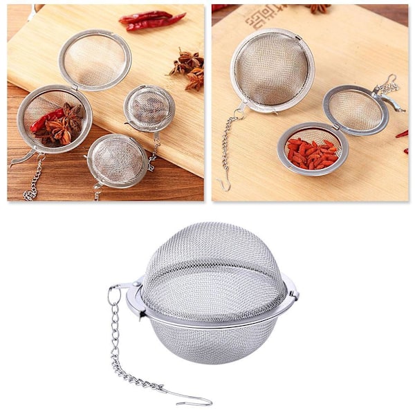 Sil Klämma Kryddboll Stål Tepåse Infuser Återanvändbar silver 4.5厘米