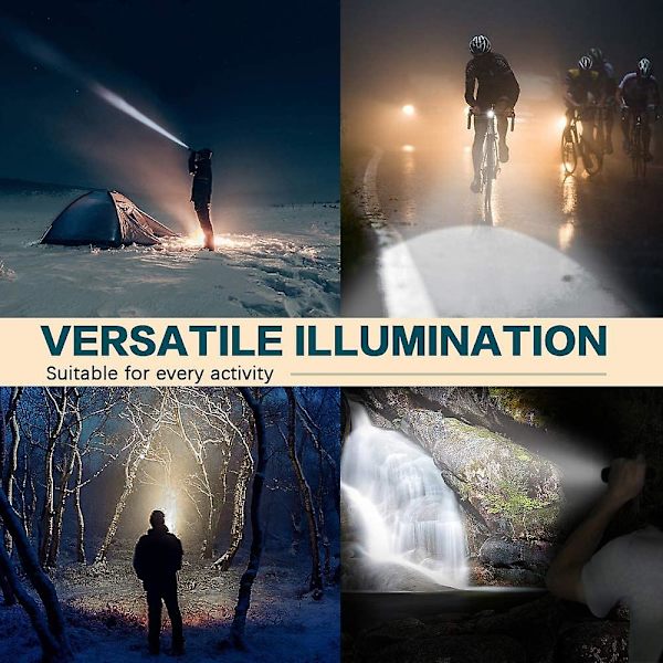 2 stk. taktisk lommelygte, velegnet til camping, cykling, vandring, udendørs brug og familie nødsituationer