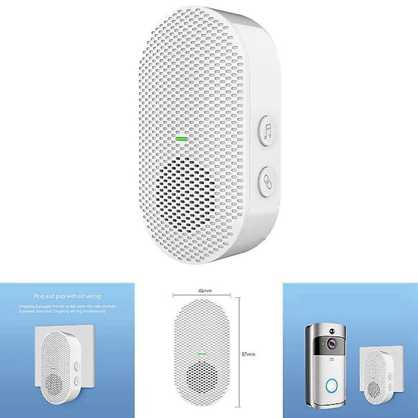 Trådlös dörrklocka ringsignal hemsäkerhet intercom dörrklocka sändare (vit)