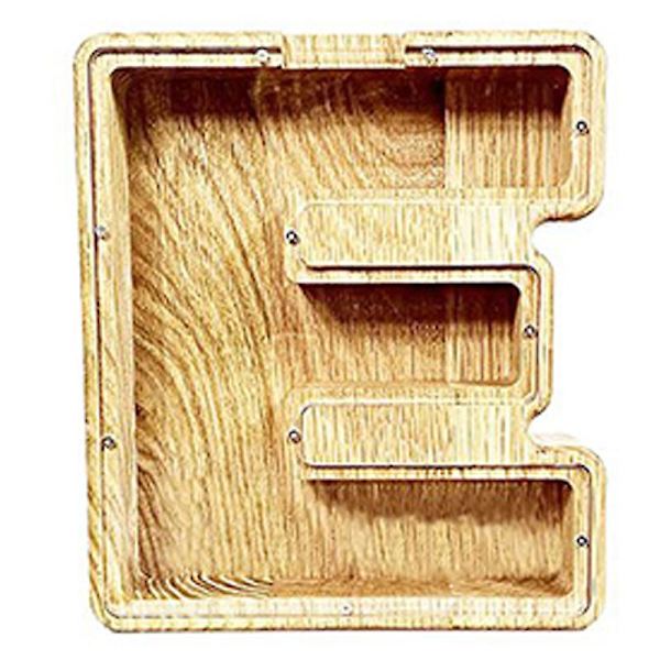 Trä Monogram Spargris Stor Bokstav Pengabox Initialer Spargris Födelsedagspresent Till Barn A-z E