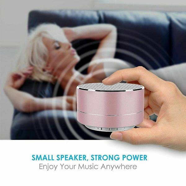 Högtalare - Trådlös Bluetooth Mini Högtalare Stereo Super Bass Usb/aux/fm Rose gold