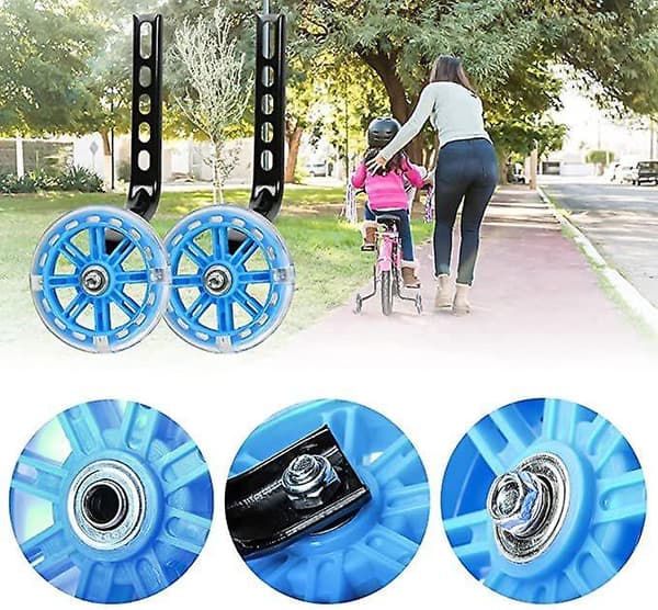 [LCS] LED-blinkande cykelstödhjulssats Blue
