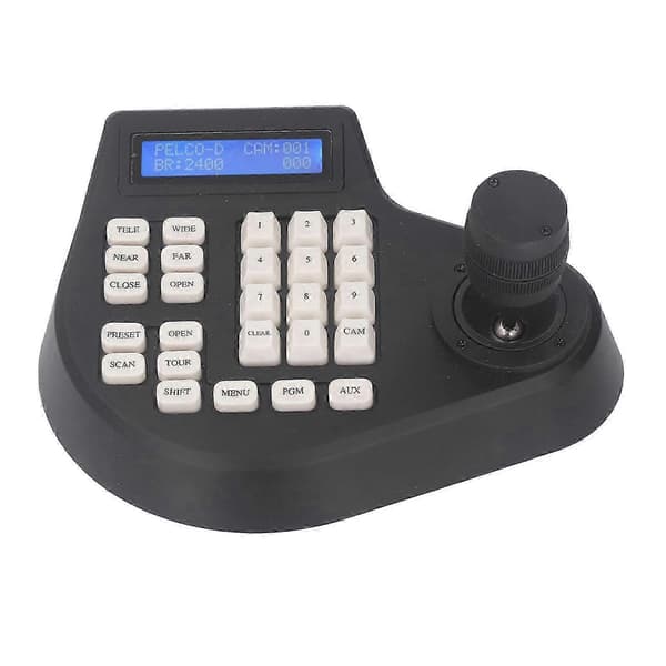 Analog PTZ-tastaturcontroller til koaksiale domekameraer med 2D-joystick, RS485-bus - 100-240V EU-stik