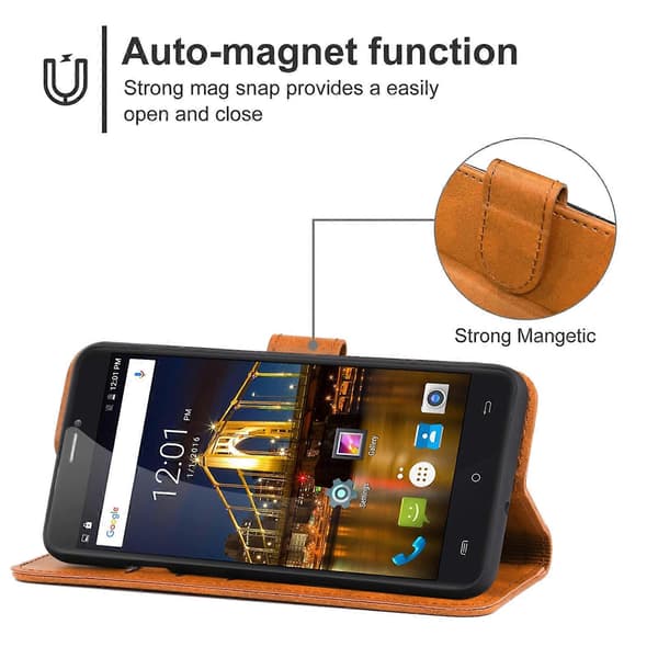 [LCS] För CUBOT Max 3 Läder Telefonfodral Brown
