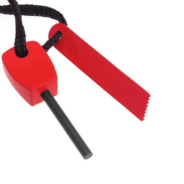 Utomhus Nödöverlevnad Magnesium Flintsten Eldstartare Tändare DIY Kit Red