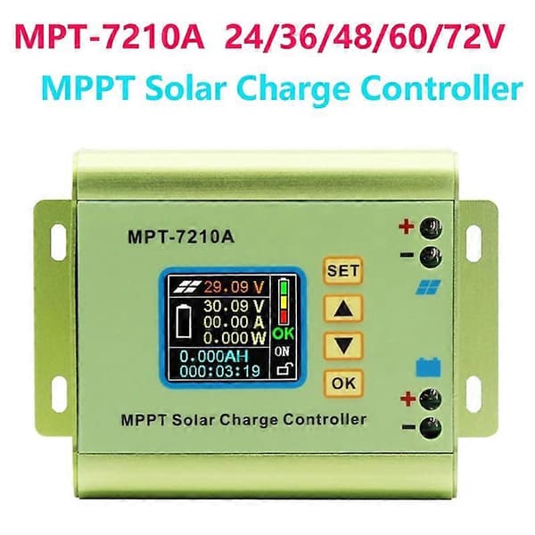 [LCS]MPT-7210A MPPT Solcellsladdningsregulator 24V/36V/48V/60V/72V Solcellsregulator Batteriladdare Panelmonterad