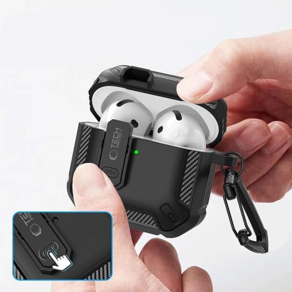 [LCS]Tech-Protect AirPods 4 Case Carbonox Black 70