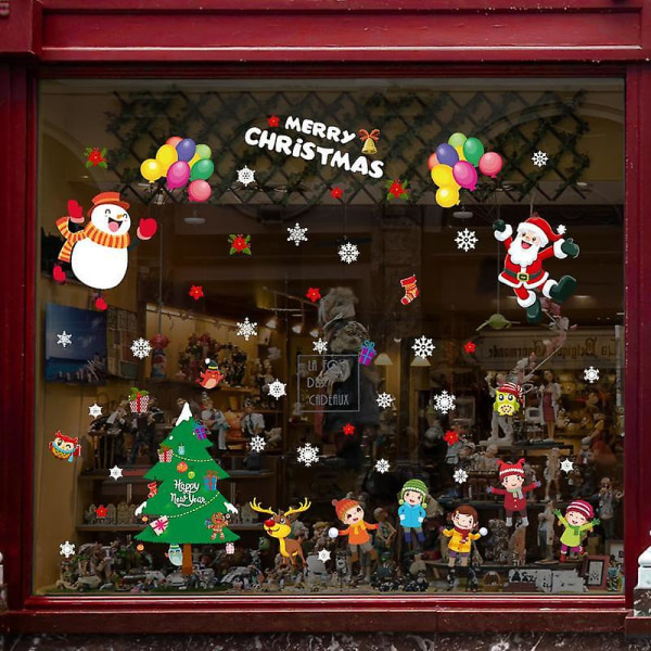 Jul barn söt träd glas fönsterdörr klistermärke dekoration Dekal
