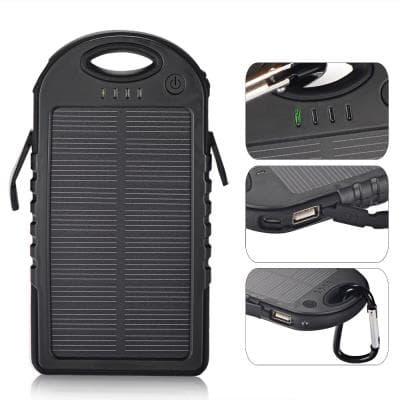 [LCS]Solcellsdriven Power Bank 5000mah Stöttålig / Smuts Dubbel USB-port P
