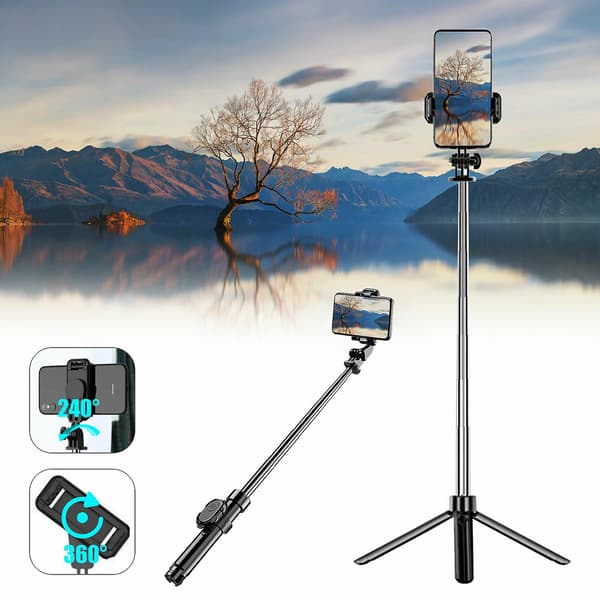 [LCS]Selfie Stick, Bluetooth Selfie Stick Stativ 3-i-1 Selfie Stick med Bluetooth-fjernkontroll