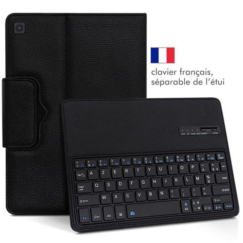 [LCS]Svart skyddsfodral med franskt Azerty Bluetooth-tangentbord kompatibelt med