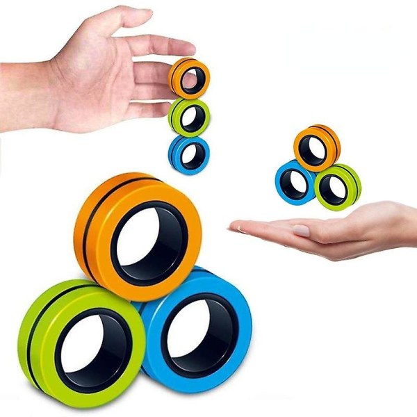 Anti-stress Magnetiska ringar Fidget Unzip Toy Magic Ring Rekvisita Verktyg