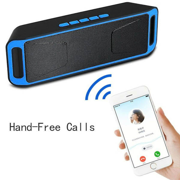Langaton Bluetooth-kaiutin, korkea basso, kannettava sisä- ja ulkokäyttöön, stereokaiutin Blue